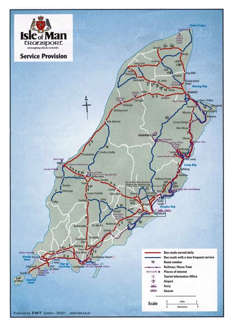 Large Detailed Transportation Map Of Isle Of Man Isle Of Man Europe