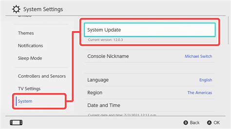 System update information | Nintendo Switch Support | Nintendo