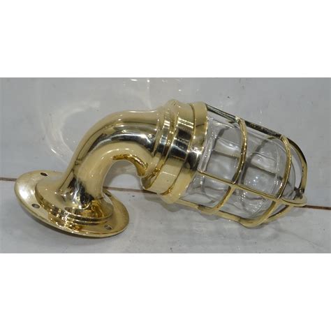 Brass Swan Neck 90 Degree Passage Wall Light Large Marine Treasury