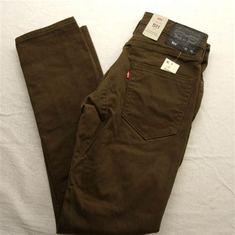 Levis Size 31 X 32 Mens 511 0092 Dark Brown Slim Fit Stretch Denim