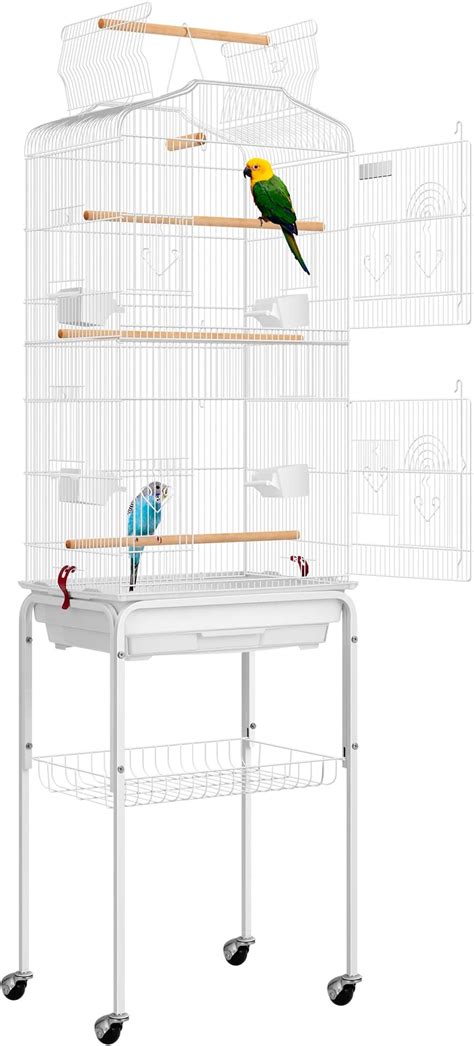 Vivohome Grande Cage Oiseaux En Fer Forg Avec Plateau De Jeu Et