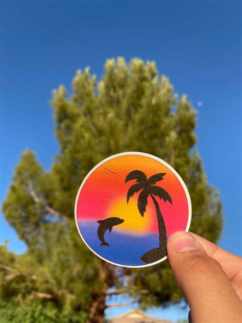 Sunset Sticker Beach Sticker Beach Sunset Waterproof Etsy