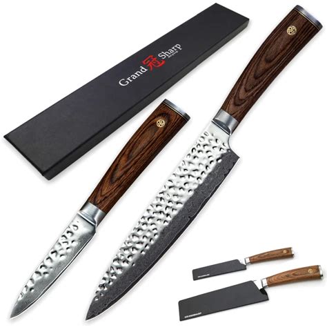 Aliexpress Buy Damascus Knife Set 2 Pcs Chef Paring Knife Vg10