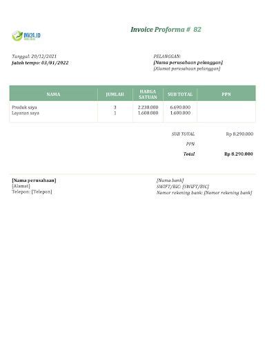 Contoh Proforma Invoice Dan Cara Membuatnya