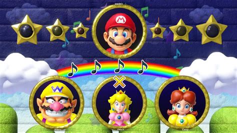 Mario Party Superstar Mini Game Mario Vs Peach Vs Wario Vs Daisy