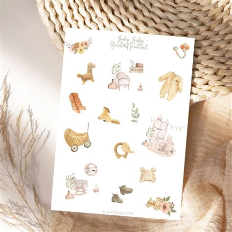 Boho Neutrale Stickers Planner Stickers Boho Baby Kind Fotoalbum