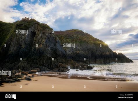 Church Doors Rock Formation In Skrinkle Haven Cove With Surf Washing