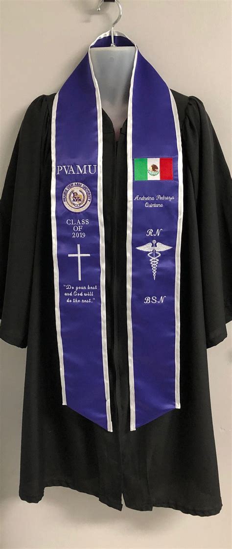 Pvamu Prairie View Texas Aandm University Graduation Stole With Etsy