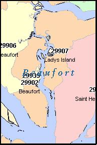 BEAUFORT County, South Carolina Digital ZIP Code Map