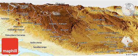 Physical Panoramic Map Of Comitan De Dominguez