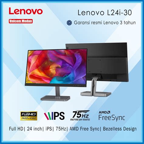 Jual Monitor LED Lenovo L24i 30 FHD 24 Inch HDMI 75Hz FreeSync