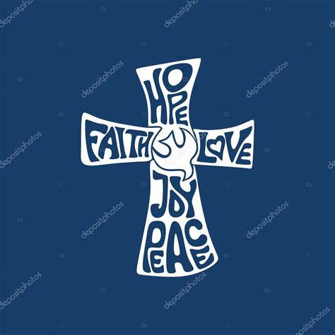 Cross Faith Hope Love Joy And Peace — Stock Vector © Biblebox 89943588