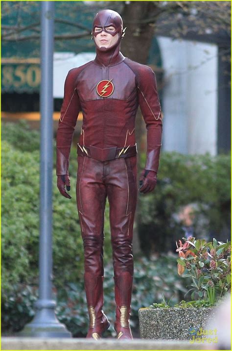 Grant Gustin Films Scenes In The Flash Costume First Look Photo