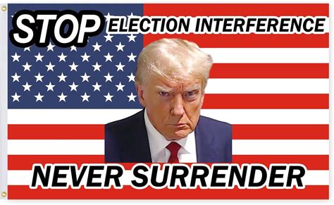 Amazon Osne4u Trump Never Surrender Flags Trump Mug Shot Flag 3x5