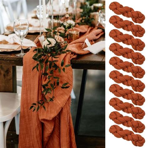 Pack Terracotta Cheesecloth Table Runner Gauze Table Runner Ft