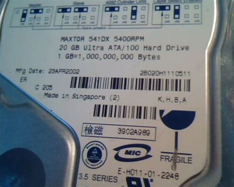 Hard Disk Drive Ide Maxtor B H B A C Wah Pb Dx