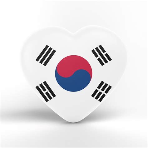 Premium Photo South Korea Flag Heart