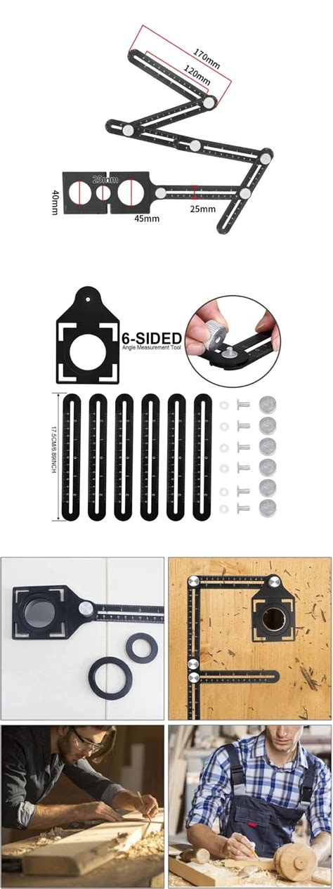 High Quality Folding Multiple Angle Ruler Aluminum Measuring Tools