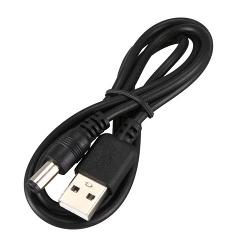 Usb Cable 55mm 21mm 5v Dc Barrel Jack Power Cable Black 75cm