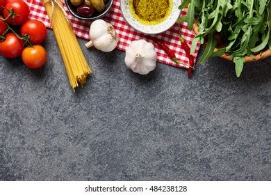 Italian Food Ingredients Background Raw Spaghetti Stock Photo 484238128 | Shutterstock