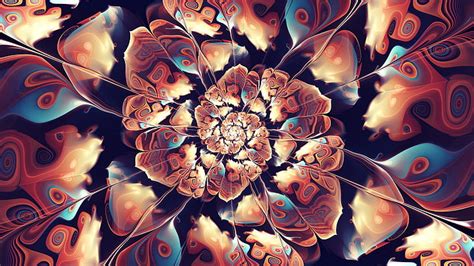 Fractal Flores Fractales Resumen Ilustraciones Arte Digital Fondo