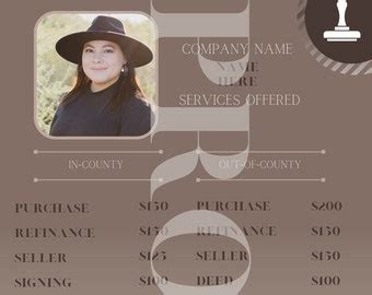 Notary Loan Signing Agent Price Brochure Template Sheets Etsy