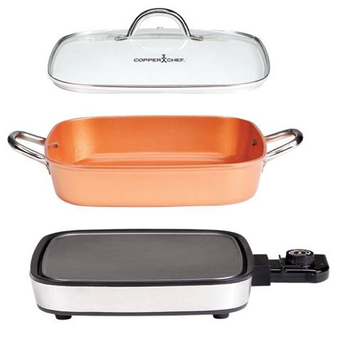 Copper Chef 7 52356 82039 8 Ceramic Stainless Steel 12 Electric Skillet