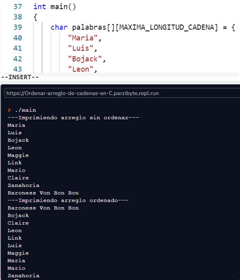 Ordenar Arreglo De Cadenas En C Parzibyte S Blog