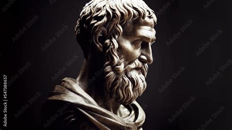 Illustration Of The Sculpture Of Aristotle The Greek Philosopher