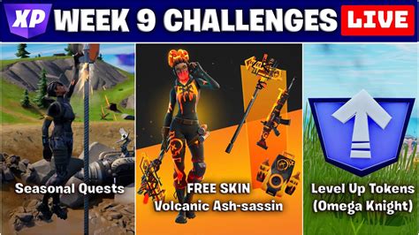 STREAMED FORTNITE CHALLENGES WEEK 9 FREE Ash Sassin Skin XP Season