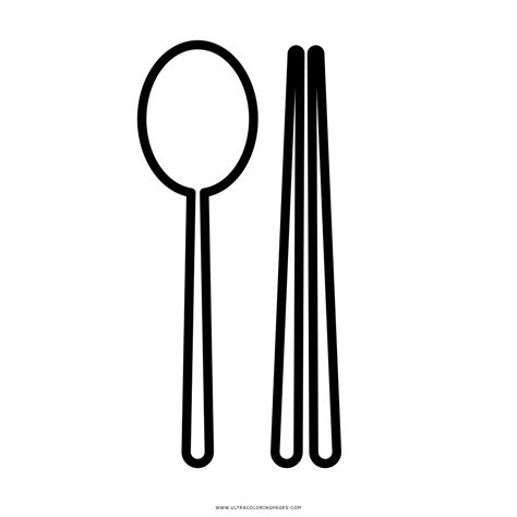 Spoon And Chopsticks Coloring Page Ultra Coloring Pages