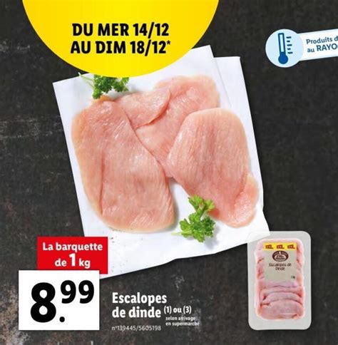 Promo Escalopes De Dinde Chez Lidl