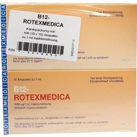 Vitamin B12 Rotexmedica Injektionslösung 100x1 Ml Delmed