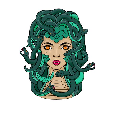 Medusa Png Picture Medusa Beauty Snake Green Cartoon Character Medusa