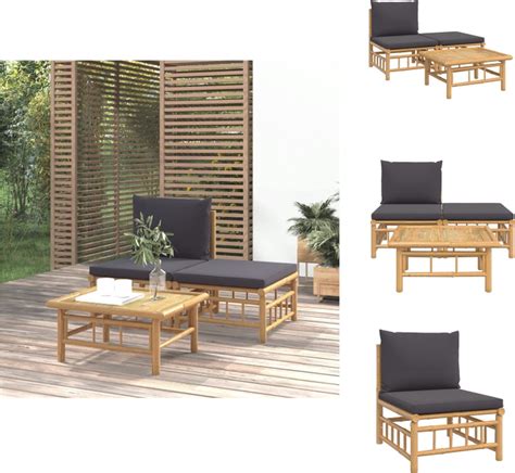 Vidaxl Bamboe Tuinset Elegant Loungeset Afmeting X X Cm