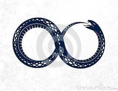 Snake Eating Its Own Tale Uroboros Snake In A Shape Of Infinity Symbol