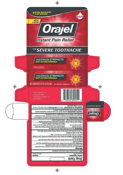 Dailymed Orajel Severe Toothache Maximum Strength Fast Acting Formula