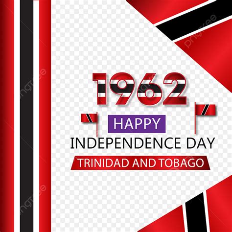 National Flag With Happy Independence Day Trinidad And Tobago Lettering