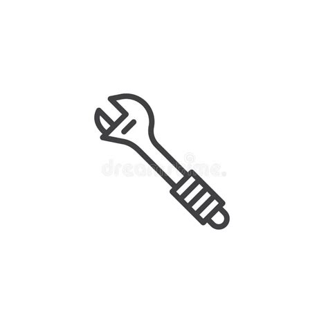 Wrench Line Icon Stock Vector Illustration Of Pixel 101022700