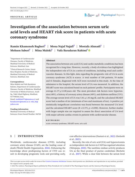 Pdf Investigation Of The Association Between Serum Uric Acid Levels