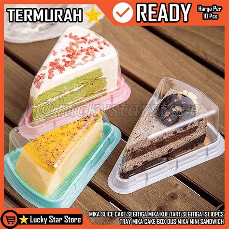 Jual Korean Tray Mika Segitiga Tray Mika Slice Cake Box Dus Mika Mini