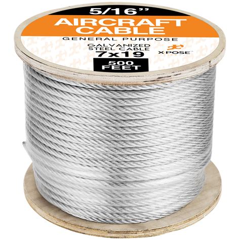 7 X 19 Galvanized Steel Aircraft Cable Wire Rope 516 500 Ft Ebay