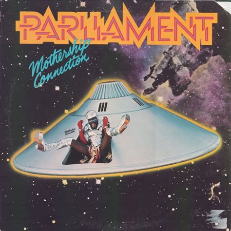 Parliament's "Mothership Connection" album cover (Afrofuturism) : RetroFuturism