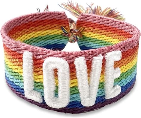 Gevlochten Armband Regenboog Armbandje Rainbow Pride Love