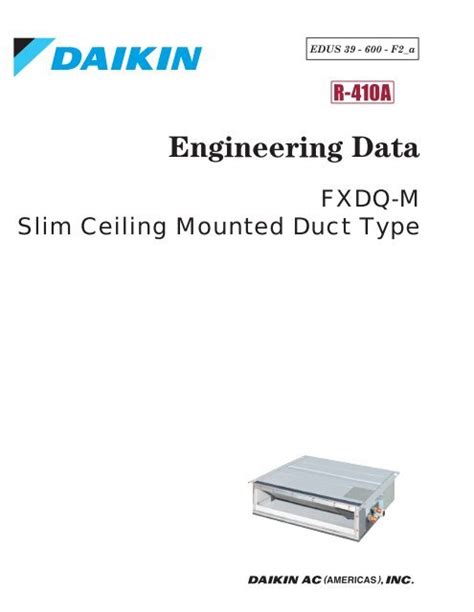 Fxdq M Slim Ceiling Mounted Duct Type Daikin Ac