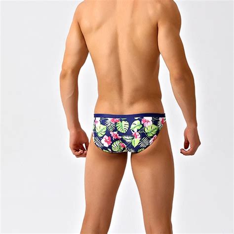 Sexy Men’s Swimsuits Hawaiian Floral Skinny Swim Briefs Oh My