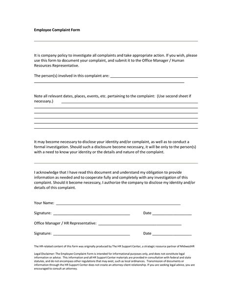 Hr Employee Complaint Form How To Make An Hr Employee Complaint Form