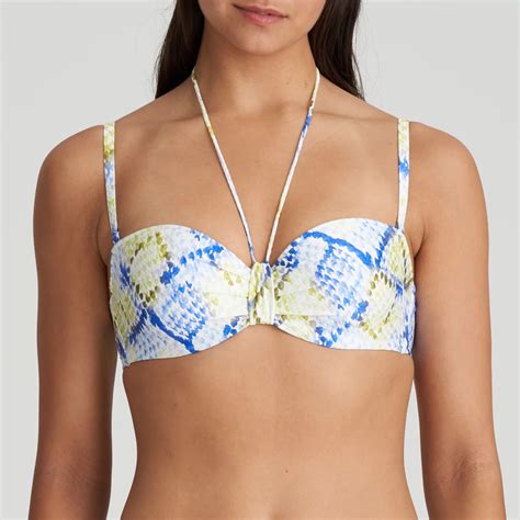 Marie Jo Swim Lundey Bikini Top Lime Snake Elegance Lingerie