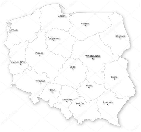 Vector Map Of Poland With Voivodeships Stock Vector By ©geo Grafika