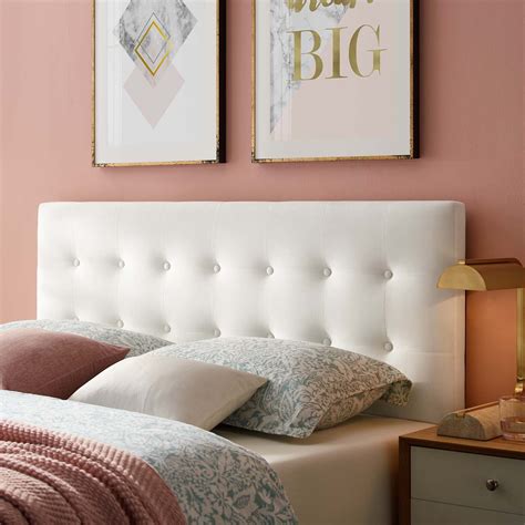 Lily Queen Size Upholstered Biscuit Tufted Performance Velvet Headboard